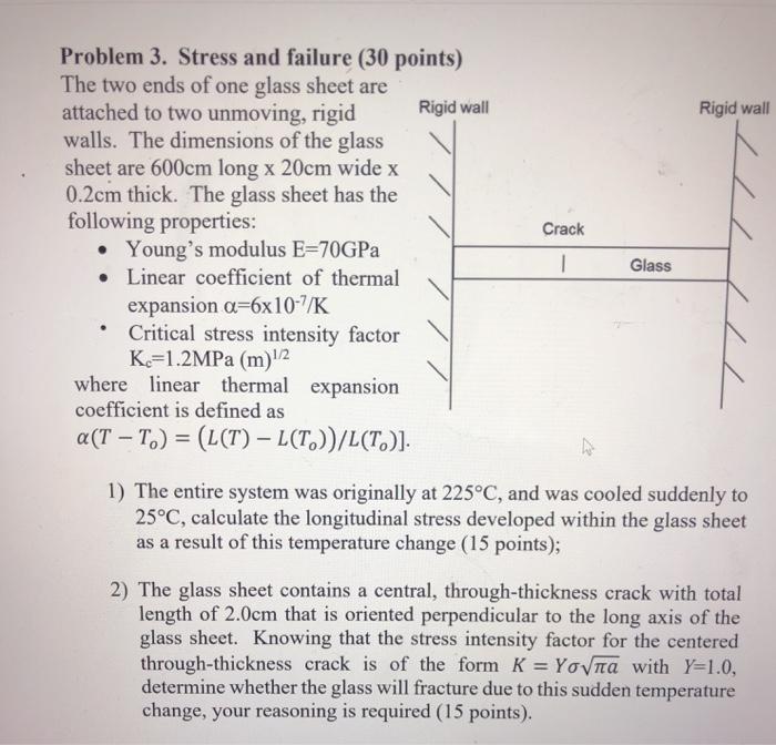 Solved Rigid wall Crack Problem 3. Stress and failure (30 | Chegg.com