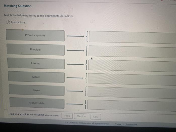 Solved Matching Question Match the following terms to the | Chegg.com