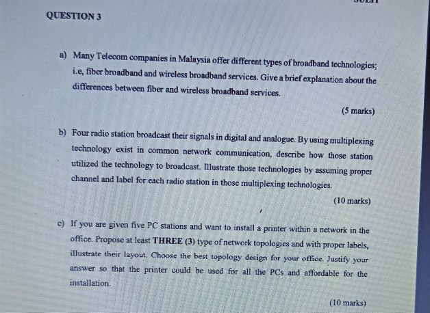 Dum Question 3 A Many Telecom Companies In Malaysia Chegg Com