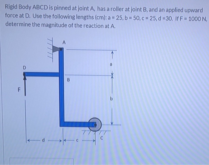 Solved Rigid Body ABCD is pinned at joint A, has a roller at | Chegg.com
