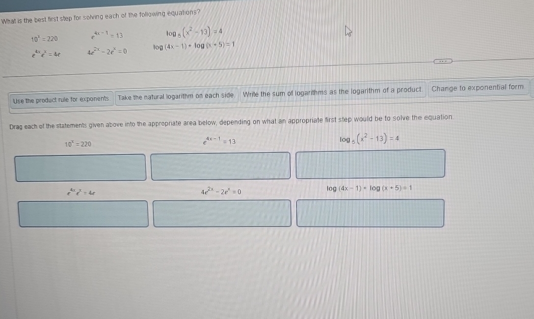 Solved What is the best first step for solving each of the | Chegg.com