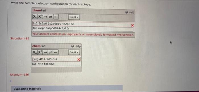 Solved Write the complete electron configuration for each | Chegg.com