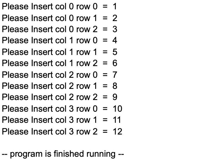 Solved Please Insert col O row 0 = 1 Please Insert col O row | Chegg.com