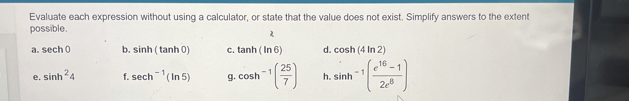 Solved Evaluate each expression without using a calculator, | Chegg.com