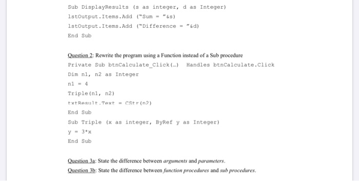 Higher Computer Visual Basic Studio Past Assignment Solved Computer Progeamming (Visual studio)can an expert | Chegg.com