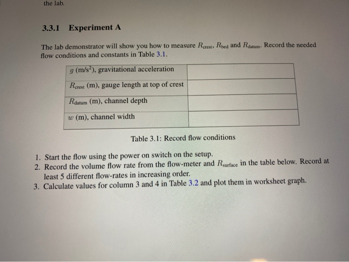 Solved Questions about open channel flow experiment 1. What | Chegg.com