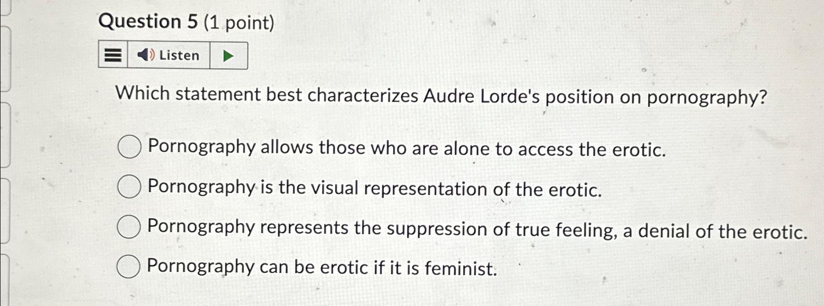 Solved Question 5 (1 ﻿point)ListenWhich statement best | Chegg.com