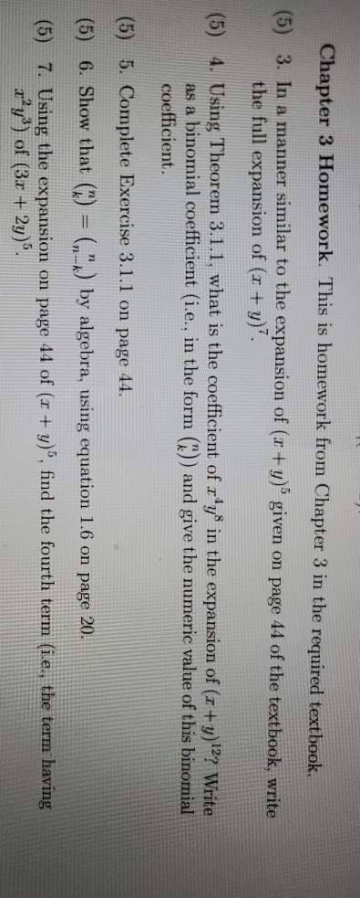 Solved Chapter 3 Homework. This is homework from Chapter 3 | Chegg.com