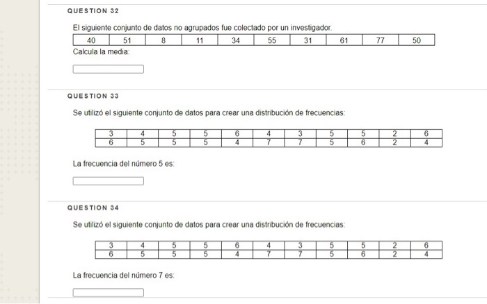 Solved QUESTION 32 El Siguiente Conjunto De Datos No | Chegg.com