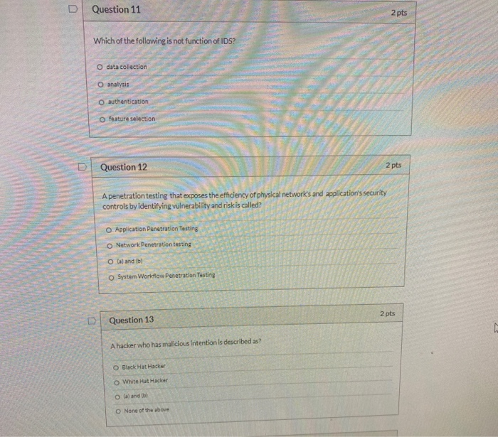 Solved Question 11 2 pts Which of the following is not | Chegg.com