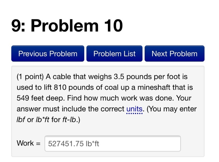 Solved 9: Problem 9 Previous Problem Problem List Next | Chegg.com