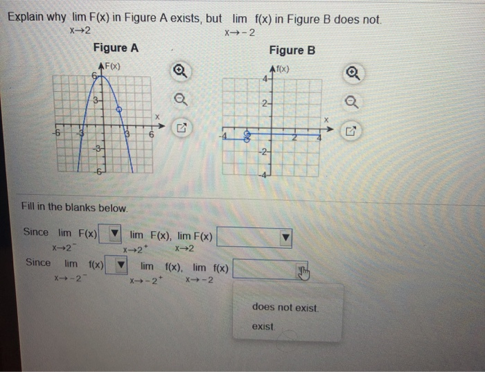 Solved Explain why lim F(x) in Figure A exists, but lim f(x) | Chegg.com