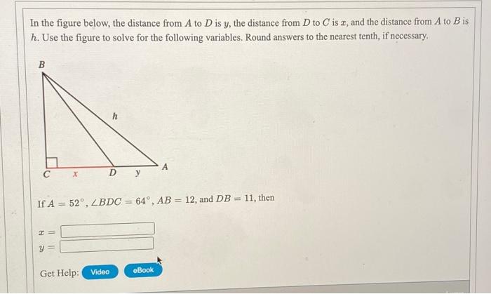 Solved In The Figure Below, The Distance From A To Dis Y, | Chegg.com