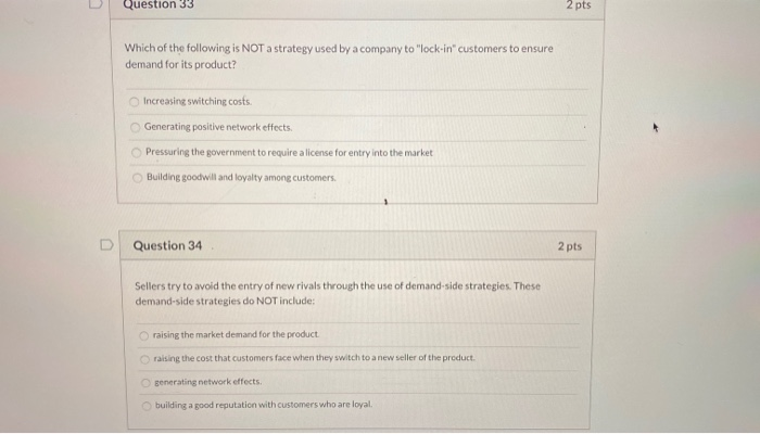 Solved Question 33 2 pts Which of the following is NOT a | Chegg.com