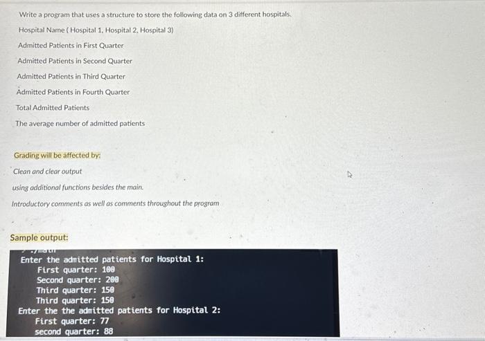 Solved Write a program that uses a structure to store the | Chegg.com