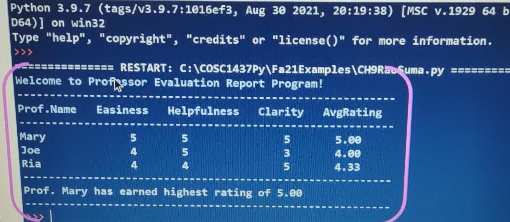 Solved using python classes how to write a program display | Chegg.com