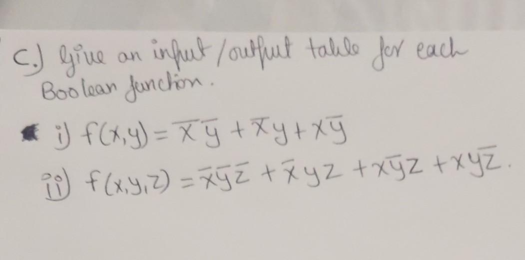 Solved 1 D Boolean Functions A Evaluate The Logical Exp Chegg Com