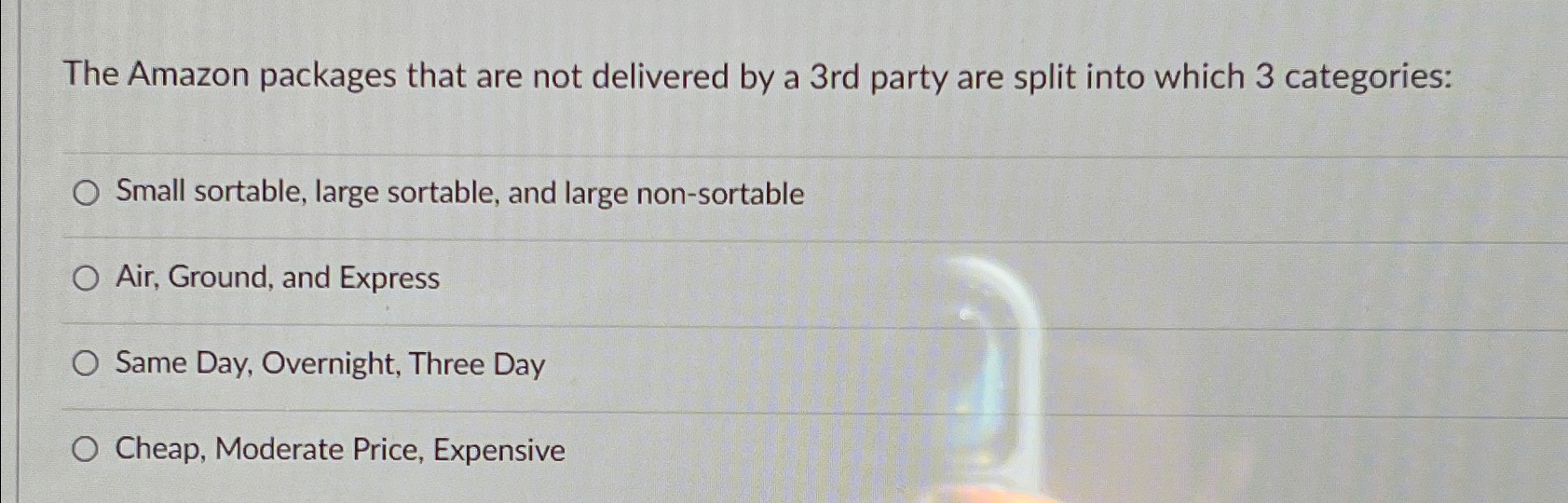 Solved The Amazon packages that are not delivered by a 3rd | Chegg.com