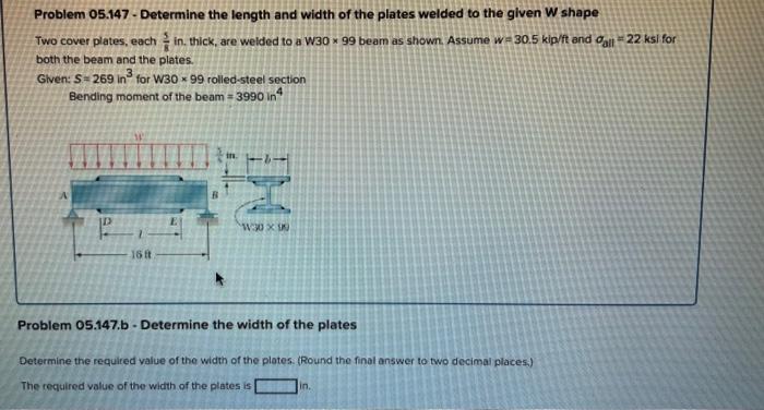 Solved Problem 05.147 - Determine the length and width of | Chegg.com