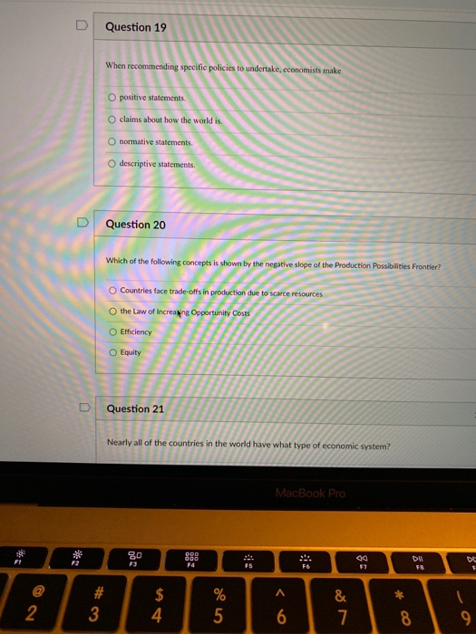 Solved U Question 19 When Recommending Specific Policies To Chegg