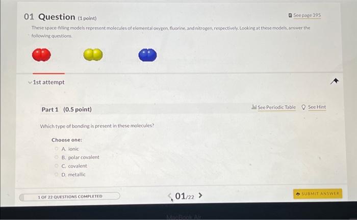 Solved 01 Question (1 point) e See page 395 These | Chegg.com