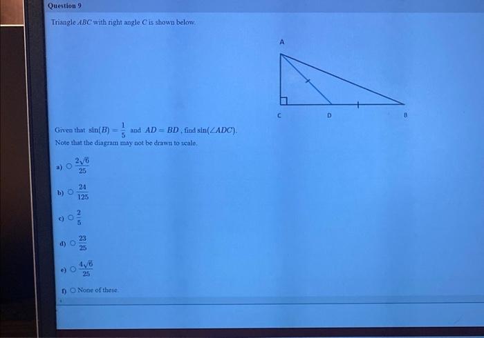 Solved Triangle ABC With Right Angle C Is Shown Below. Given | Chegg.com