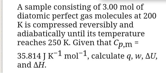 solved-a-sample-consisting-of-3-00-mol-of-diatomic-perfect-chegg