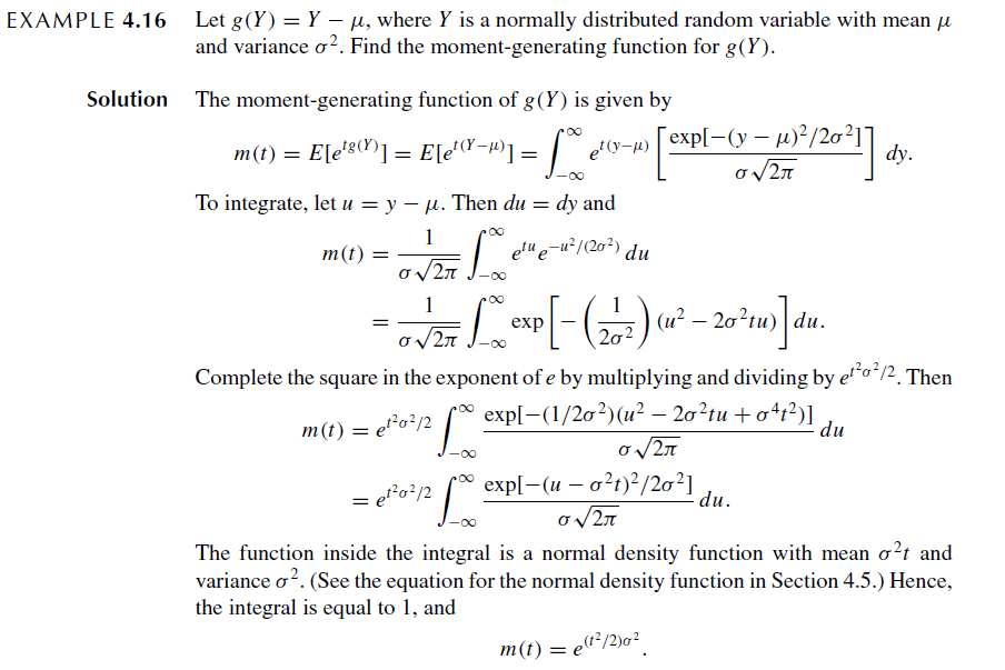 Solved The Moment Generating Function Of A Normally Distributed R Chegg Com