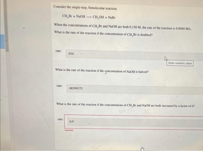 Solved Consider The Single-step, Bimolecular Reaction. CH,Br | Chegg.com