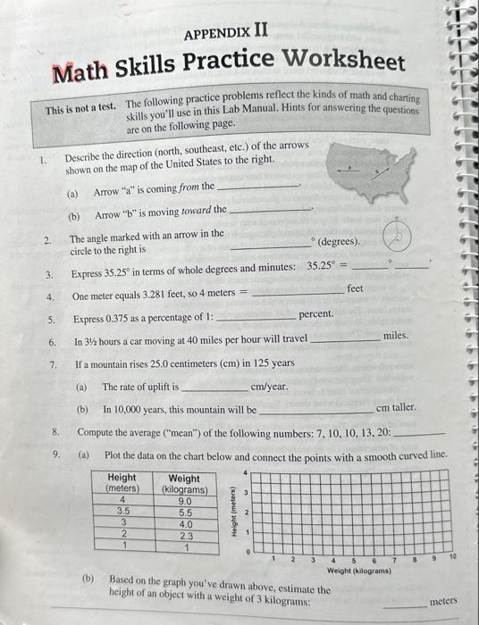 Solved 21 APPENDIX II Math Skills Practice Worksheet This is