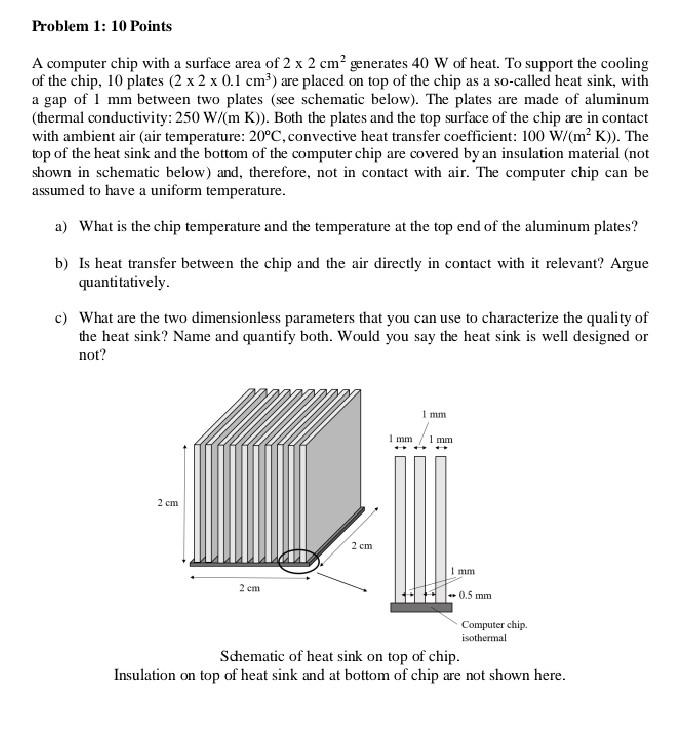 Solved Problem 1: 10 Points A computer chip with a surface | Chegg.com