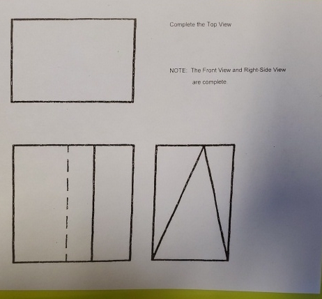 Solved Complete the Top ViewNOTE: The Front View and | Chegg.com