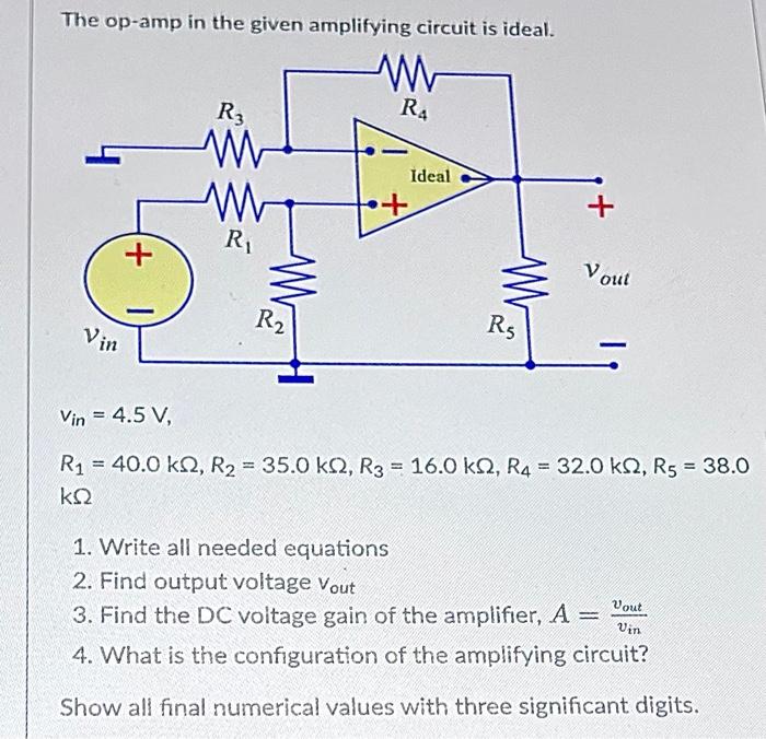 Solved The opamp in the given amplifying circuit is ideal.