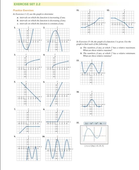 Solved 11. 12. EXERCISE SET 2.2 Practice Exercises In | Chegg.com