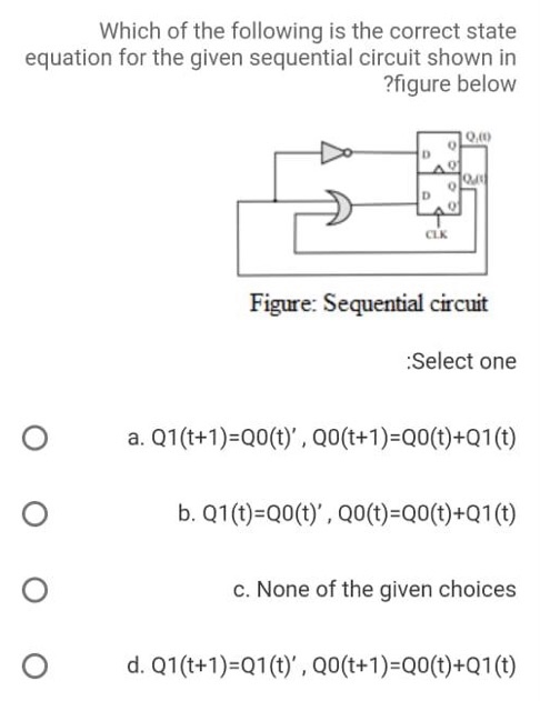 Solved Which of the following is the correct state equation | Chegg.com