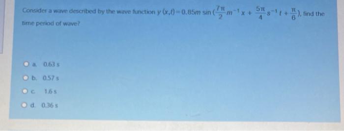 Solved 570 750 Consider a wave described by the wave | Chegg.com