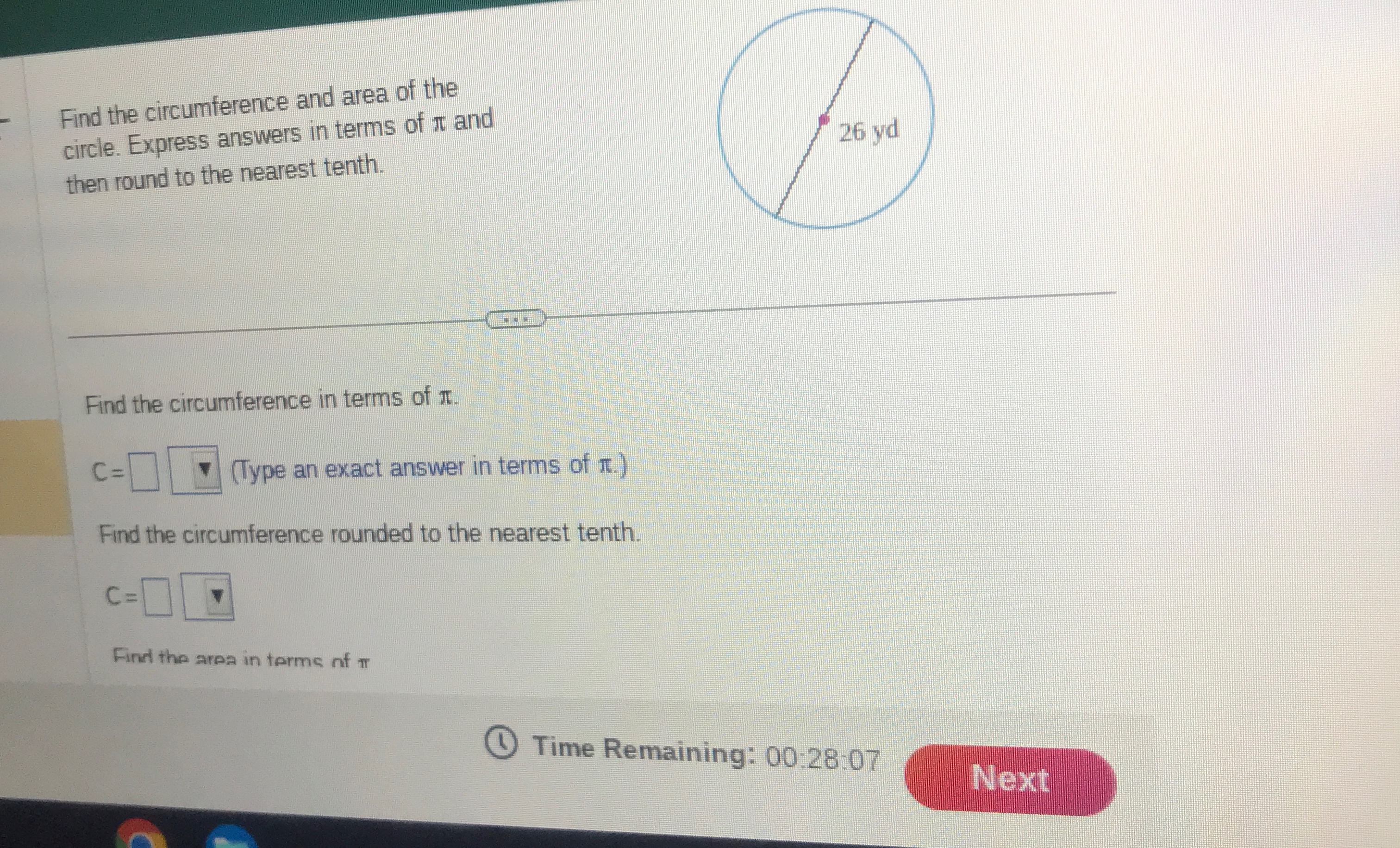 Solved Find the circumference and area of the circle. | Chegg.com