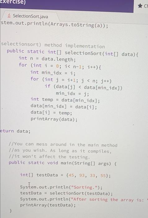 Solved In this exercise the goal is to implement the | Chegg.com