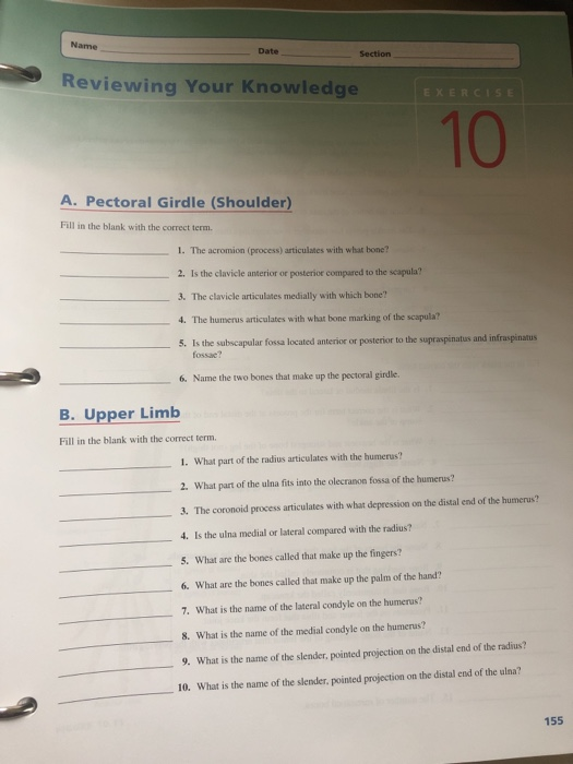 Solved Name Date Section Reviewing Your Knowledge EXERCISE | Chegg.com
