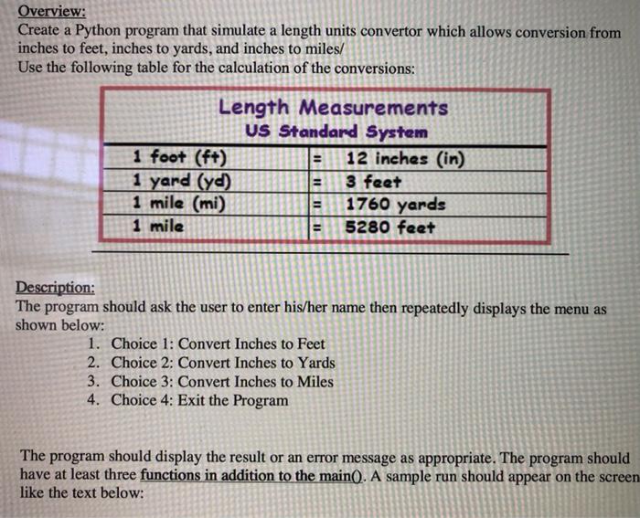 Python: Convert feet to inches, yards, and miles - w3resource