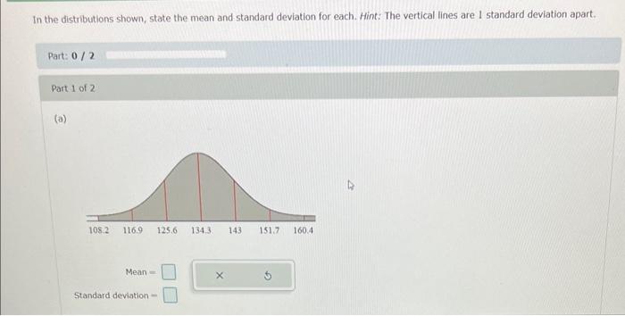Solved In the distributions shown, state the mean and | Chegg.com