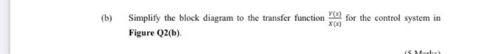 Solved (b) Simplify The Block Diagram To The Transfer | Chegg.com