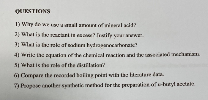 esterification experiment grade 12 questions and answers