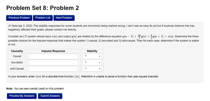 Solved Problem Set 8: Problem 2 Previous Problem Problem | Chegg.com