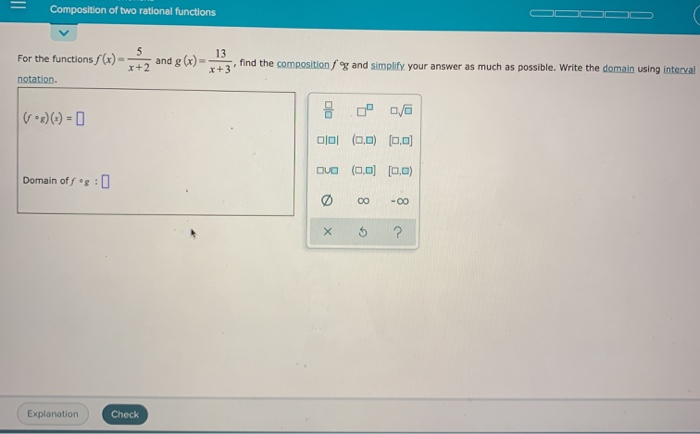 Solved Composition of two rational functions ind the | Chegg.com