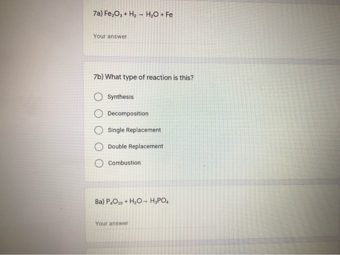 Solved 1a) NH3 -- N2 + H2 Your answer 1b) What type of | Chegg.com