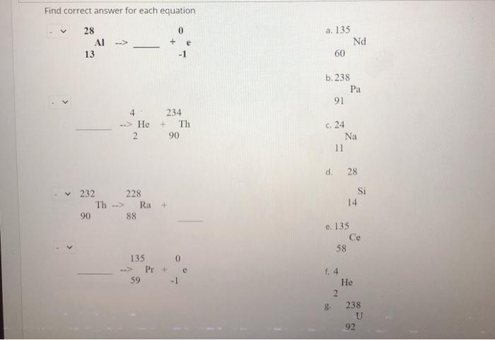 Solved Find Correct Answer For Each Equation 28 0 Ai 13 1 Chegg Com