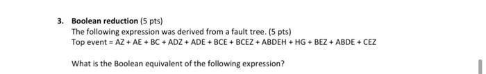 Solved Boolean reduction (5 pts) The following expression | Chegg.com
