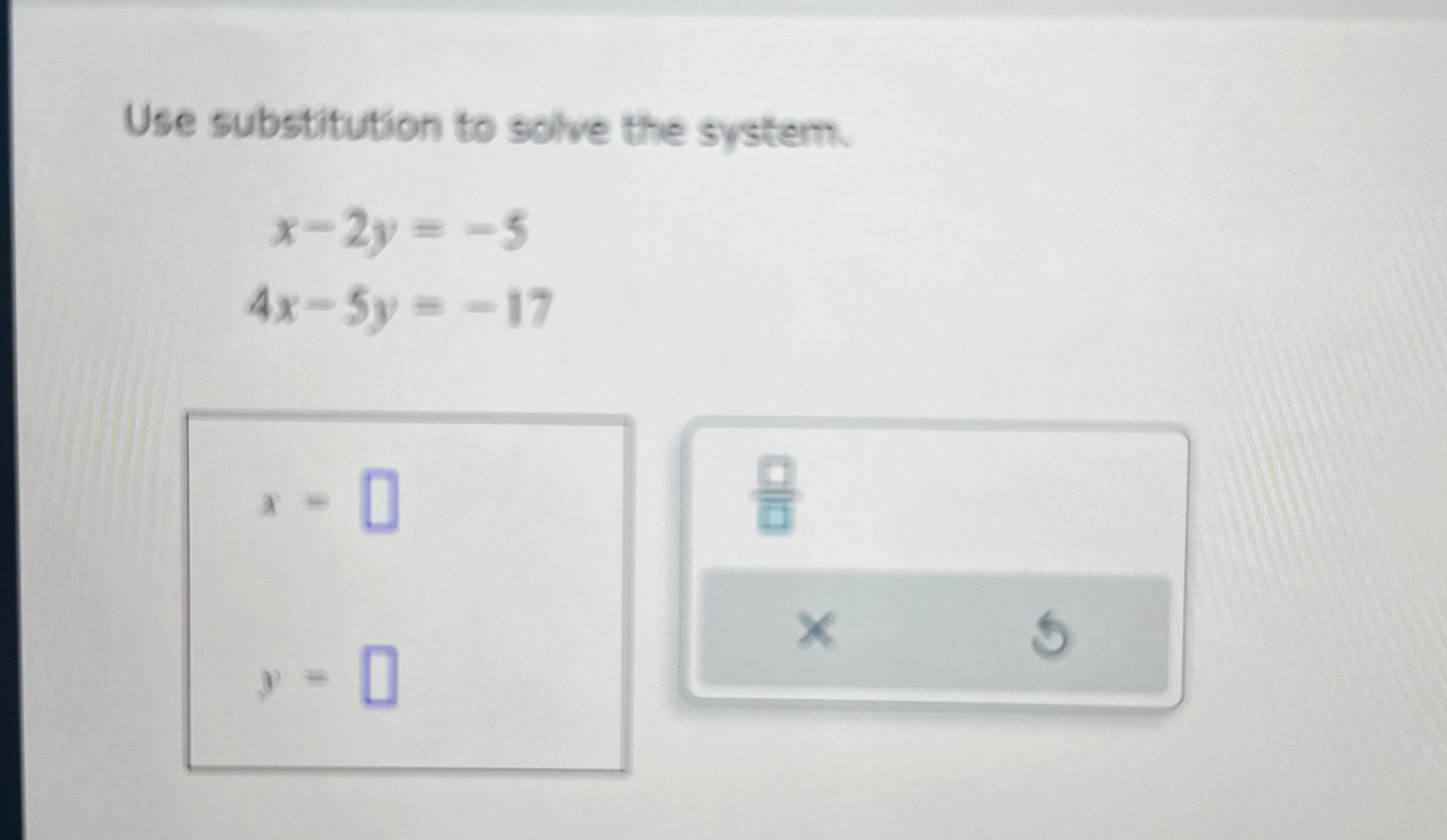 y 4x 5 2x y 17 substitution