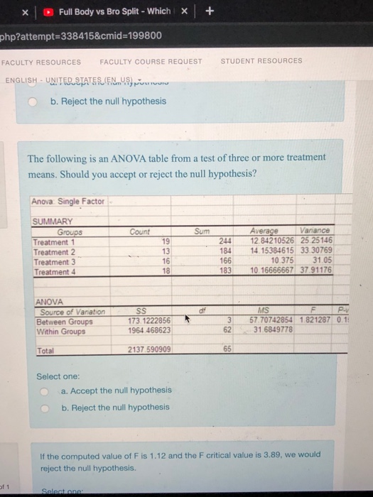 Solved full body vs bro split which x chegg